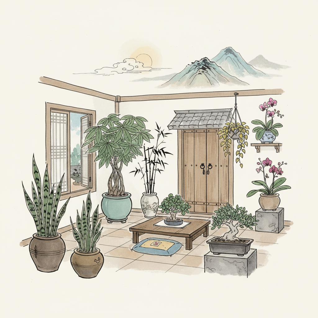 우수(雨水) 절기에 생기를 불어넣는 풍수 식물 배치법: 재물운과 건강운의 조화